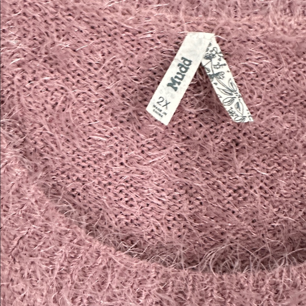 Mudd Soft Pinkish mauve Crew Neck Sweater. Plus size 2. - Picture 2 of 4